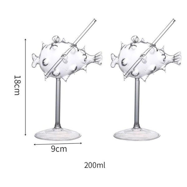Creative Pufferfish Cocktail Glass Transparent - tuttostyle4u