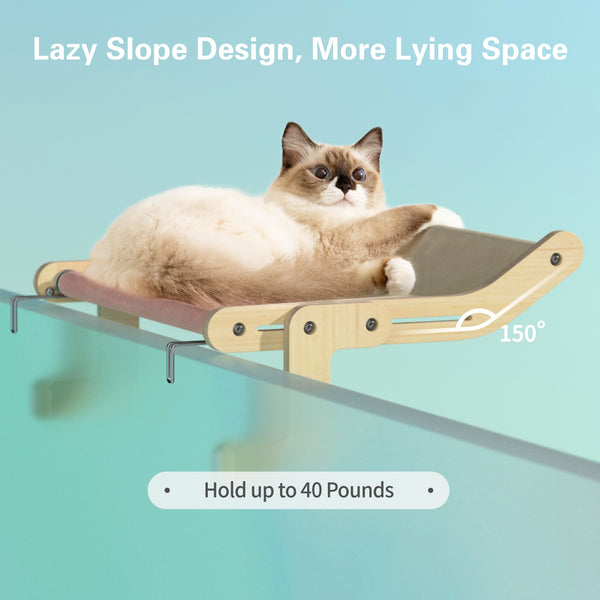 Mewoofun Sturdy Cat Window Perch Wooden Assembly Hanging Bed Cotton Canvas Easy Washable Multi-Ply Plywood Hot Selling Hammock - tuttostyle4u