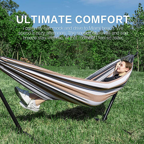 Portable Hammock with Stand for 2 person with Carrying case Outdoor Patio Use - tuttostyle4u