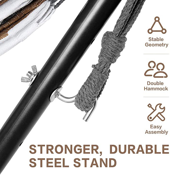 Portable Hammock with Stand for 2 person with Carrying case Outdoor Patio Use - tuttostyle4u