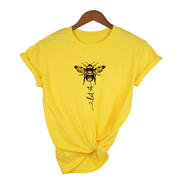 Honeybee Women T-shirt Let it Bee Graphic Short Sleeve Shirts - tuttostyle4u