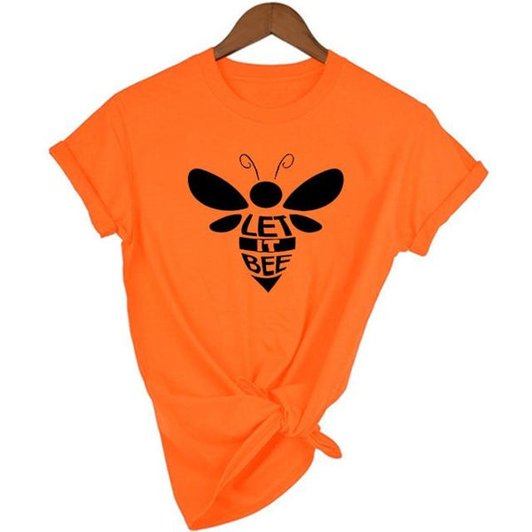Honeybee Women T-shirt Let it Bee Graphic Short Sleeve Shirts - tuttostyle4u