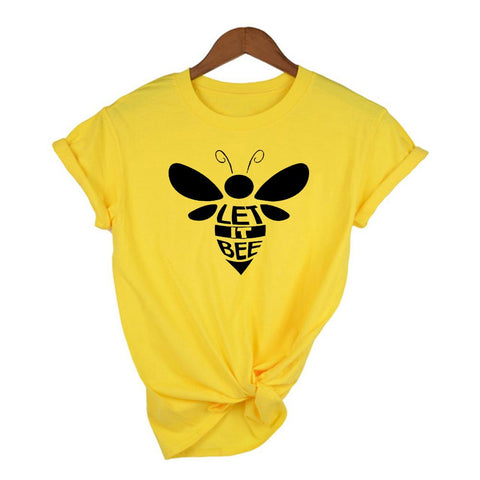 Honeybee Women T-shirt Let it Bee Graphic Short Sleeve Shirts - tuttostyle4u