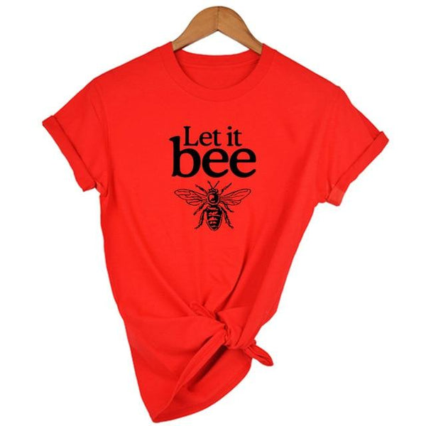 Honeybee Women T-shirt Let it Bee Graphic Short Sleeve Shirts - tuttostyle4u