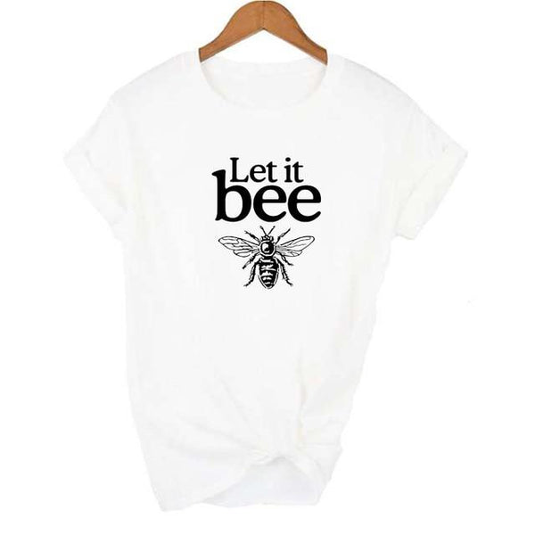 Honeybee Women T-shirt Let it Bee Graphic Short Sleeve Shirts - tuttostyle4u