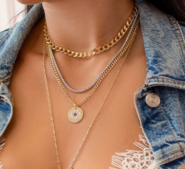 Solid 14K Gold 5mm Diamond-Cut Figaro Link Chain Necklace Unisex 24 Inch - tuttostyle4u