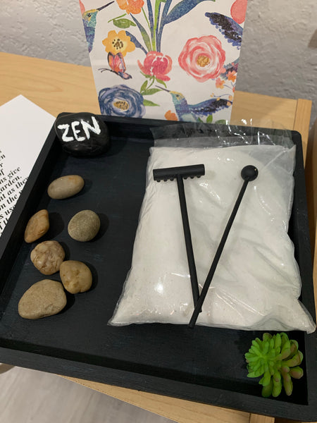 Spiritual Buddha Zen Garden Kit Decoration Sand Meditation Peaceful Relax handmade - tuttostyle4u