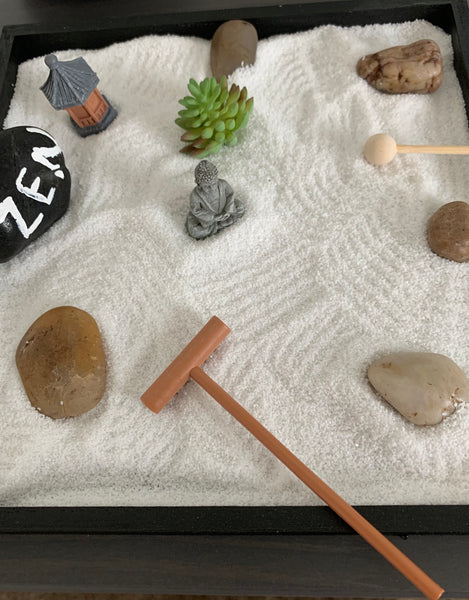 Spiritual Buddha Zen Garden Kit Decoration Sand Meditation Peaceful Relax handmade - tuttostyle4u
