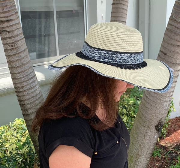 Mykonos Straw Sun Hat Decorated Handmade - tuttostyle4u