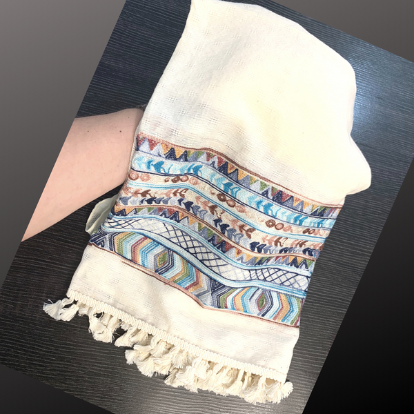 Kimono Embroidered Trim with Tassels - tuttostyle4u