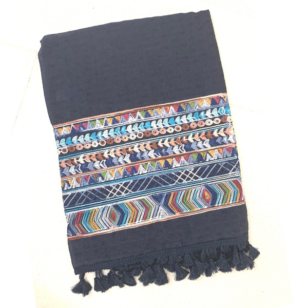 Kimono Embroidered Trim with Tassels - tuttostyle4u