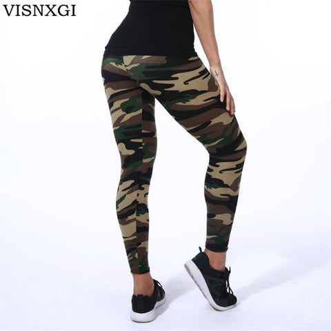 Ladies High Quality Leggings High Elastic Skinny Camouflage - tuttostyle4u