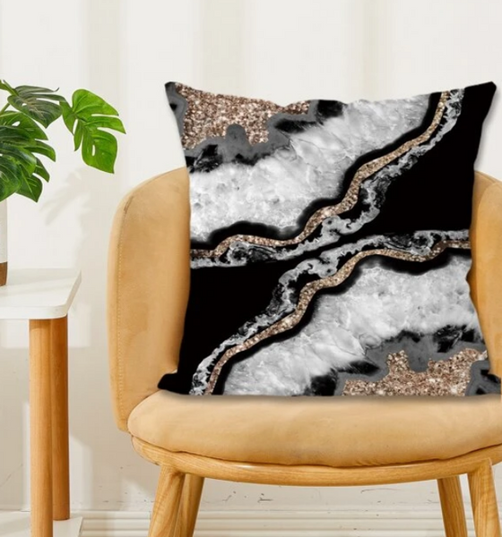 Marble Epoxy Resin Pattern Cushion Cover Without Filler - tuttostyle4u