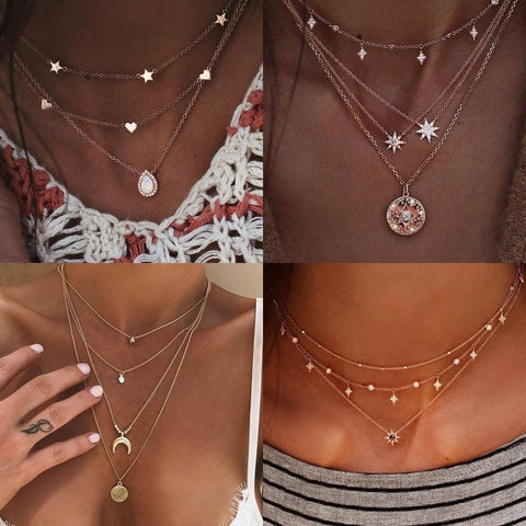 Multi Layer Chokers & Necklaces - tuttostyle4u