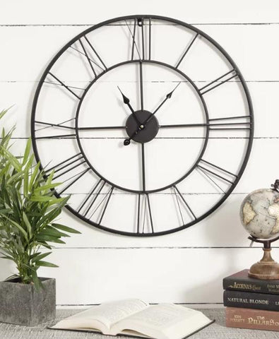 Oversized Goncalo Cutout Roman Numeral 24" Wall Clock - tuttostyle4u