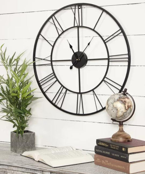 Oversized Goncalo Cutout Roman Numeral 24" Wall Clock - tuttostyle4u