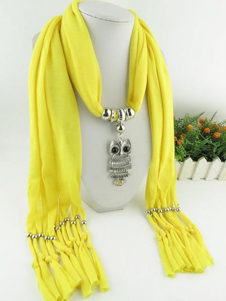 Owl Scarf Necklace Long Pendant - tuttostyle4u