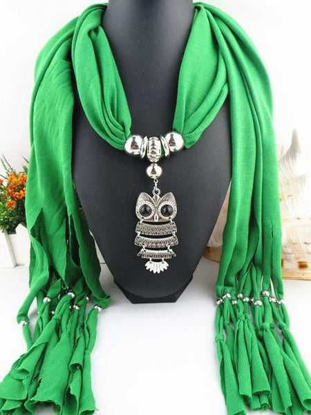 Owl Scarf Necklace Long Pendant - tuttostyle4u