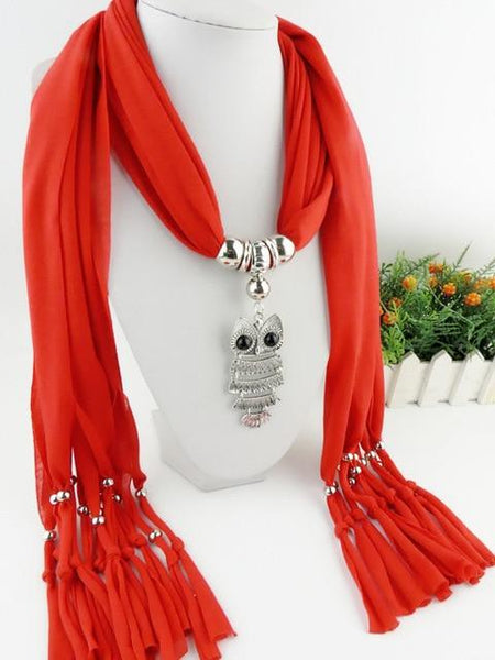 Owl Scarf Necklace Long Pendant - tuttostyle4u