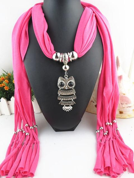 Owl Scarf Necklace Long Pendant - tuttostyle4u