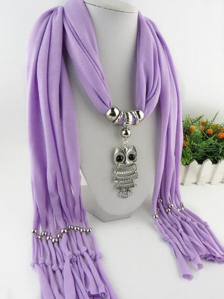 Owl Scarf Necklace Long Pendant - tuttostyle4u