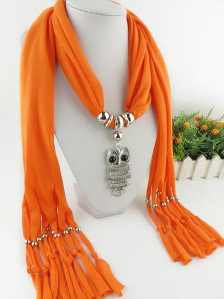 Owl Scarf Necklace Long Pendant - tuttostyle4u