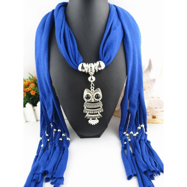 Owl Scarf Necklace Long Pendant - tuttostyle4u