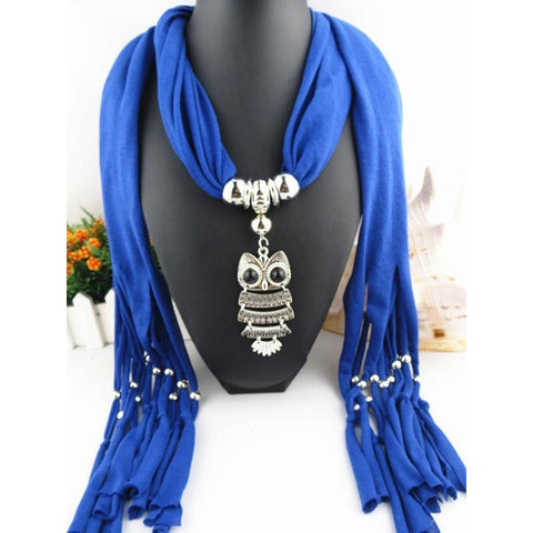 Owl Scarf Necklace Long Pendant - tuttostyle4u
