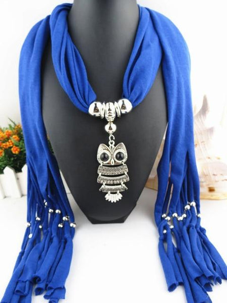 Owl Scarf Necklace Long Pendant - tuttostyle4u