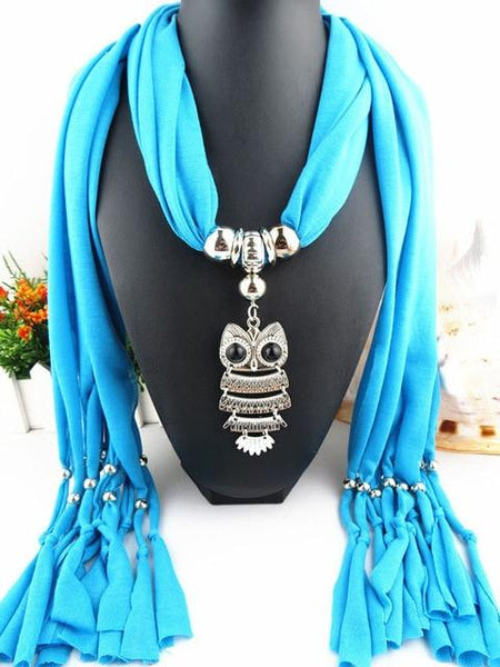 Owl Scarf Necklace Long Pendant - tuttostyle4u