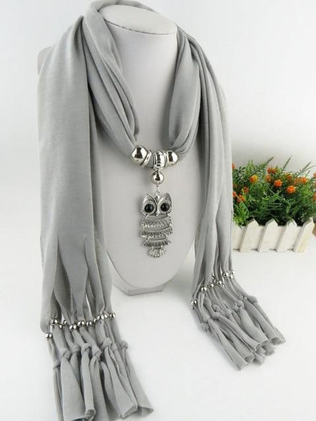 Owl Scarf Necklace Long Pendant - tuttostyle4u