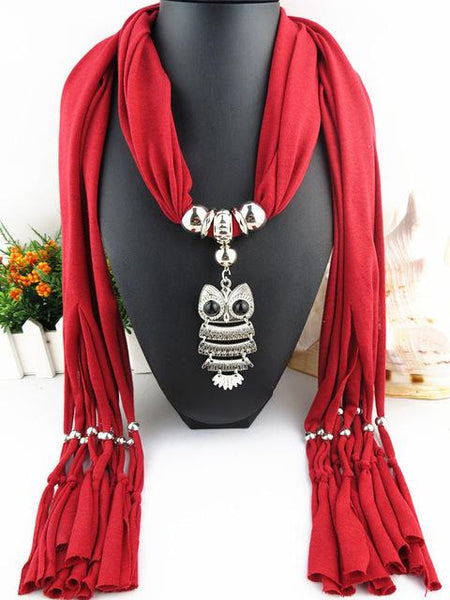 Owl Scarf Necklace Long Pendant - tuttostyle4u