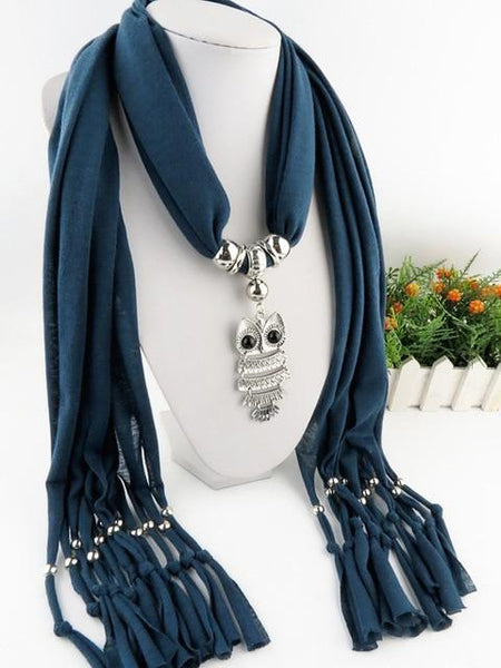 Owl Scarf Necklace Long Pendant - tuttostyle4u