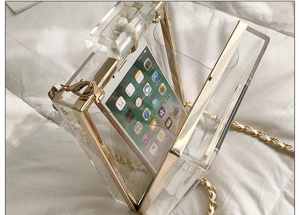 Paris Bottle Handbags clear and black - tuttostyle4u