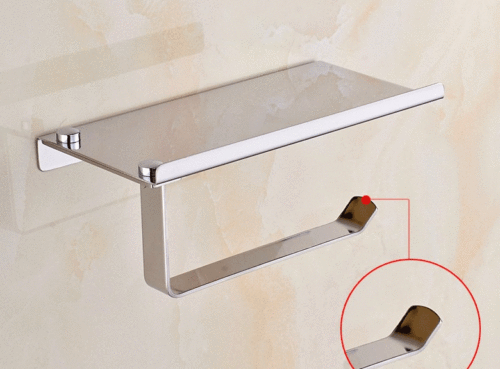 Toilet Paper Holder with Mobile Phone Storage Shelf Holders Wall Mounted Rack - tuttostyle4u