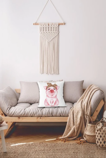 Pig Print Cushion Cover Without Filler - tuttostyle4u