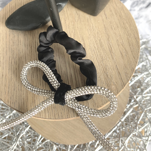 Blind Hair Rope Shiny Diamond-Studded Bow Hair Ring Head Rope Fashionable Wild Sweet tie Hair Rubber Band - tuttostyle4u
