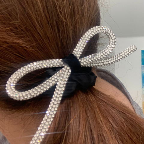 Blind Hair Rope Shiny Diamond-Studded Bow Hair Ring Head Rope Fashionable Wild Sweet tie Hair Rubber Band - tuttostyle4u