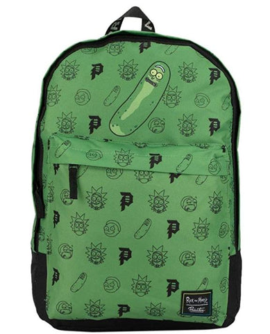 Primitive Skate x Rick & Morty Men's Pickle Rick Backpack Bag Green - tuttostyle4u