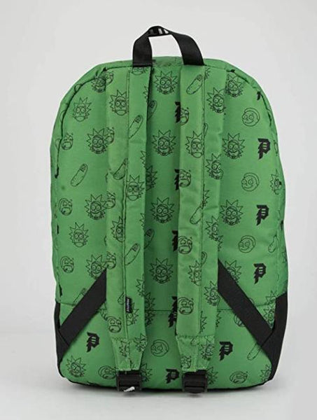 Primitive Skate x Rick & Morty Men's Pickle Rick Backpack Bag Green - tuttostyle4u