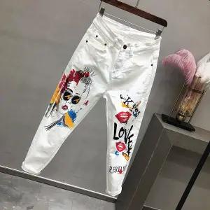 White Vintage High Waist Jeans  Women's slim Jeans Full Length - tuttostyle4u