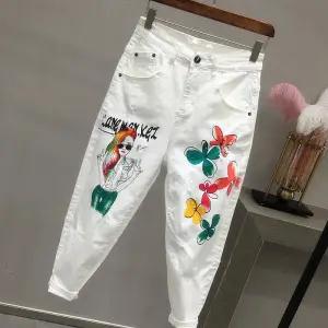 White Vintage High Waist Jeans  Women's slim Jeans Full Length - tuttostyle4u