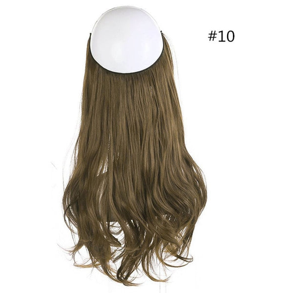 No Clip Wave Halo Hair Extensions Ombre Synthetic Natural Black, Blonde, Pink One Piece - tuttostyle4u