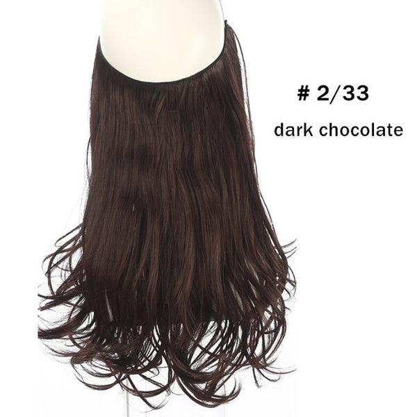 No Clip Wave Halo Hair Extensions Ombre Synthetic Natural Black, Blonde, Pink One Piece - tuttostyle4u