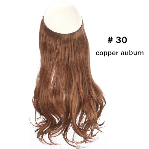 No Clip Wave Halo Hair Extensions Ombre Synthetic Natural Black, Blonde, Pink One Piece - tuttostyle4u