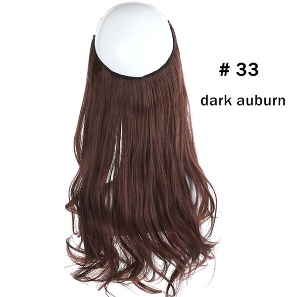 No Clip Wave Halo Hair Extensions Ombre Synthetic Natural Black, Blonde, Pink One Piece - tuttostyle4u