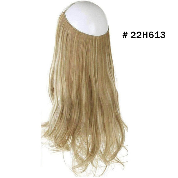 No Clip Wave Halo Hair Extensions Ombre Synthetic Natural Black, Blonde, Pink One Piece - tuttostyle4u