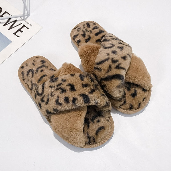 Winter  Slippers Faux Fur Fashion Warm Shoes Woman - tuttostyle4u