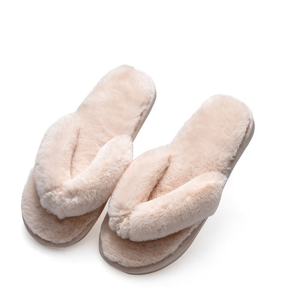 Winter  Slippers Faux Fur Fashion Warm Shoes Woman - tuttostyle4u