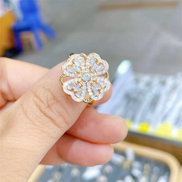 Lucky Whirling Four-Leaf Clover Full Zircon Ring - tuttostyle4u